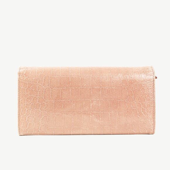 Miu Miu Croc Embossed Long Continental Blush Pink Wallet - Picture 4 of 9
